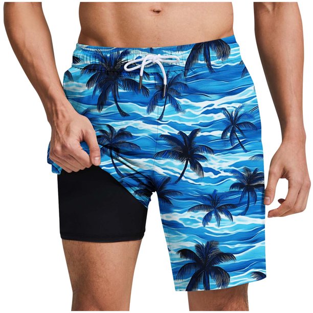 Pantalones Cortos Casuales para Hombre Imprimir con Bolsillos Pantalones de Playa de Cintura Elástica, Pantalones Cortos de Cintura Elástica para Hombre