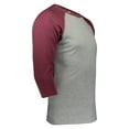 thumbnail image 4 of Aquaguard 100% Cotton Men's Vintage Baseball T-Shirt crew neck tee (3 Pack) - 3XL - VN Heather/VN Burgundy, 4 of 7
