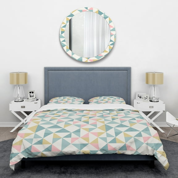Designart 'Diamond Retro I' Mid-Century Modern Duvet Cover Set