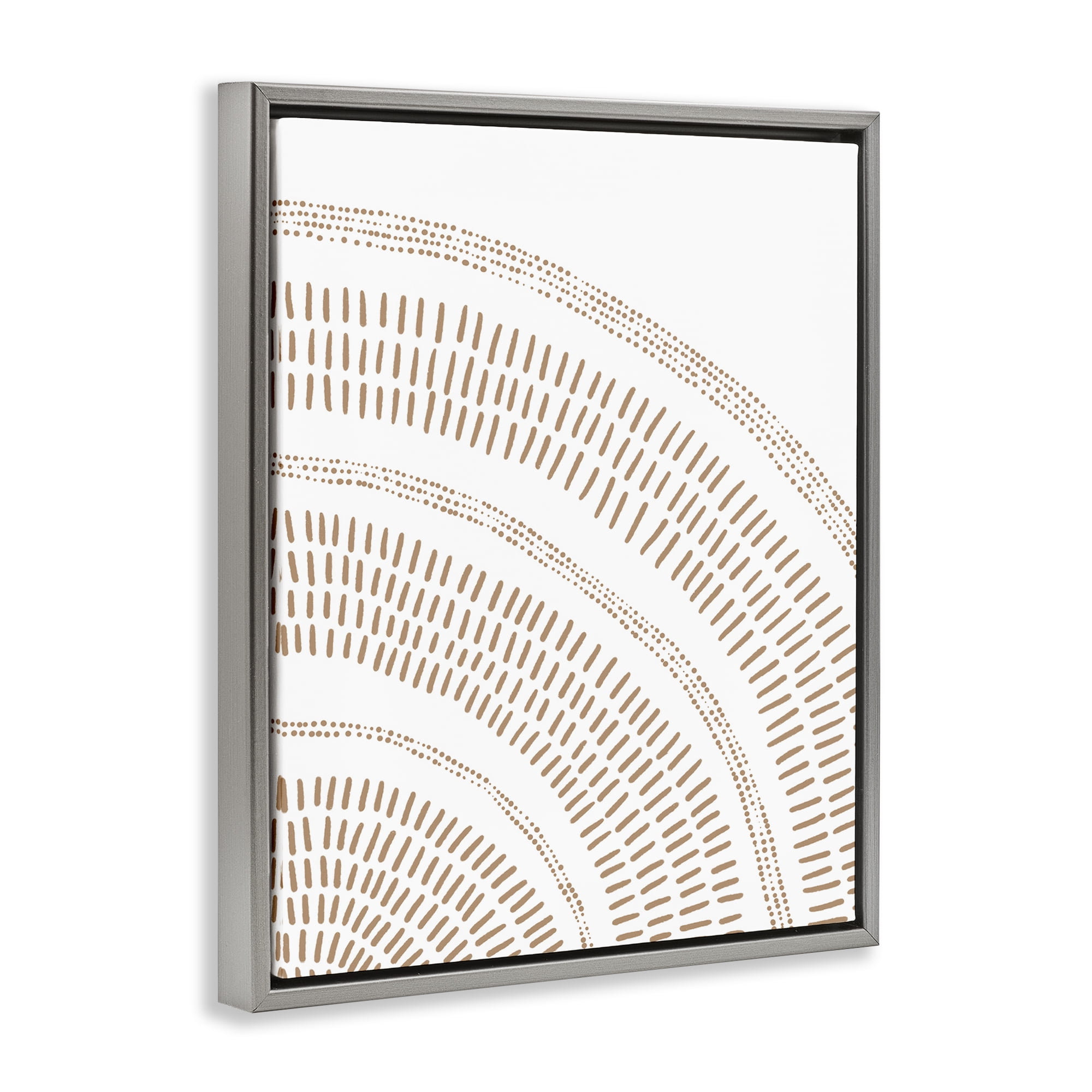 Stupell Industries Arched Boho Pattern Abstract Painting Gray Floater Framed Canvas Art Print Wall Art, 17 x 21