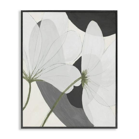 Stupell Industries Abstract Retro Florals Botanical & Floral Painting Black Framed Art Print Wall Art, 11 x 14