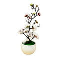 thumbnail image 4 of Justharion Beautiful Fake Plant Potted Arrangement Artificial Flowers for Home Decor White 30x11cm 1Set, 4 of 6