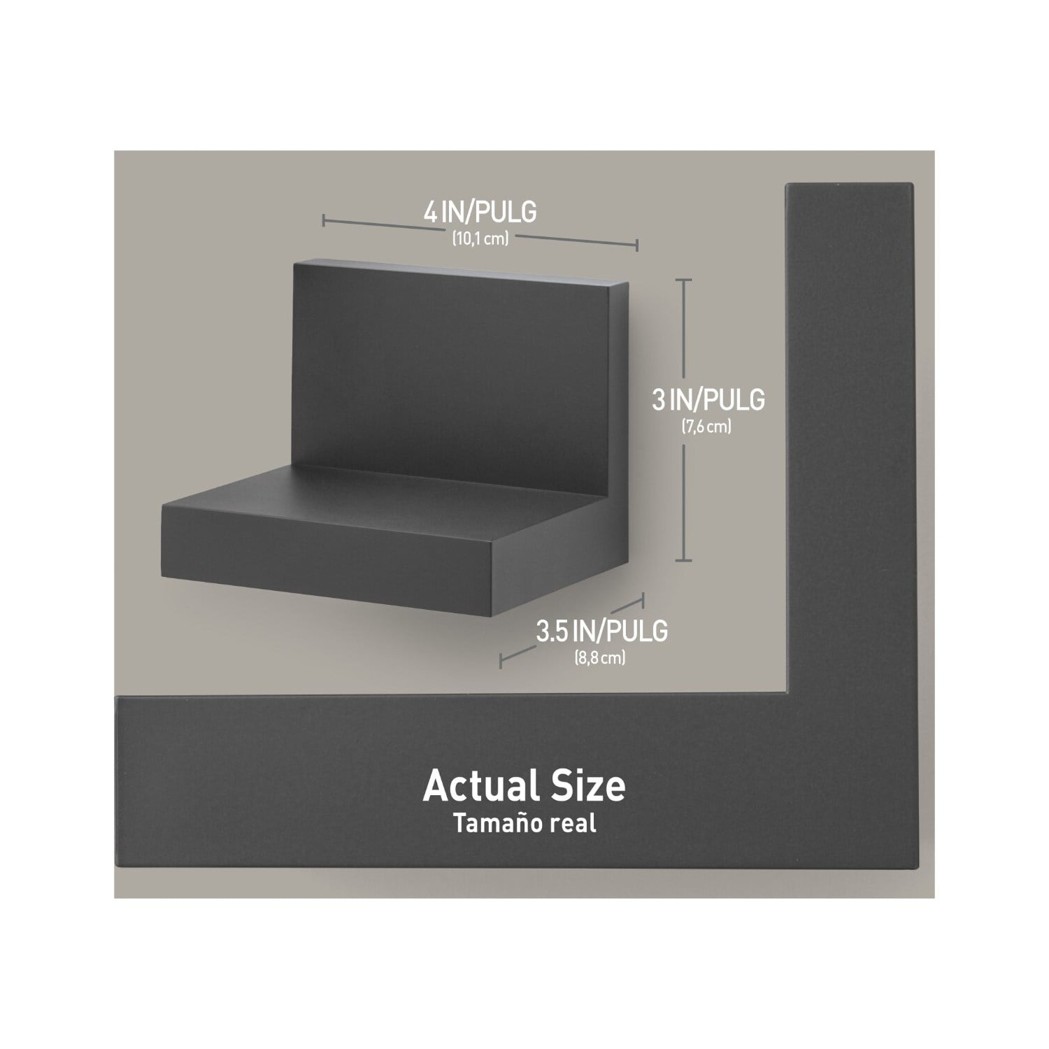 Command Display Ledges, Holds 2 lbs, Slate, 2 Wall Display Ledges and 8 Command Strips