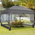 thumbnail image 3 of Ainfox 12x12 One-Push Pop up Canopy Tent with Transparent PVC Sidewalls,Instant Outdoor Shade Gazebos with Weighted Sandbags,Gray, 3 of 10