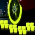 thumbnail image 2 of Yellow Glow in The Dark Tire Caps, Luminous Air Stem Covers for Car Truck SUV Motorcycle, Universal Fit High Visibility Easy Application Night Glow Accessories, 2 of 4