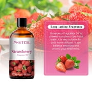 PHATOIL Strawberry Fragrance Oil 100ML, Long Lasting Sweet Fruity Scent Oil for Diffusers, Humidifiers, Car Freshener, Odor Elimination, DIY Candle Bath Bomb Making
