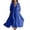 Dark Blue, variant on Linen Dresses For Women 3/4 Sleeves Roll Up Drawstring Front Pull Rope V Neck Tunic Dress Flowy A Line Maxi Dress Long Beach Dress