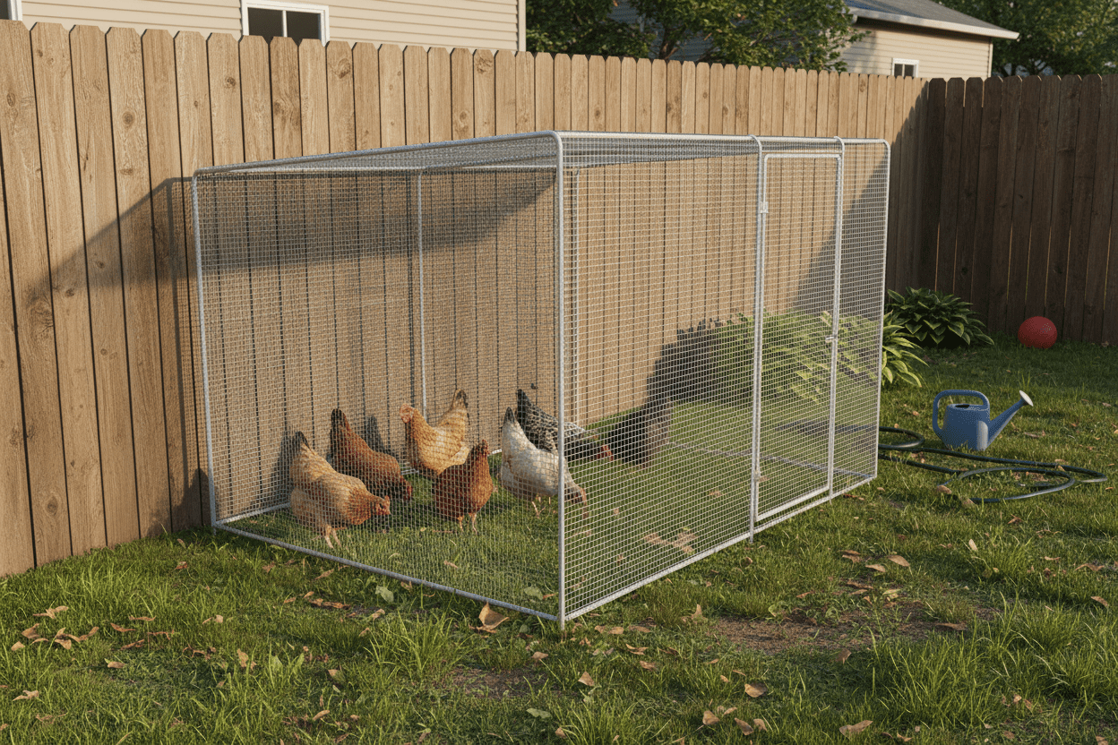 Chicken Coop, 9.8x6.5x6.5FT Chicken Run Pen for Yard