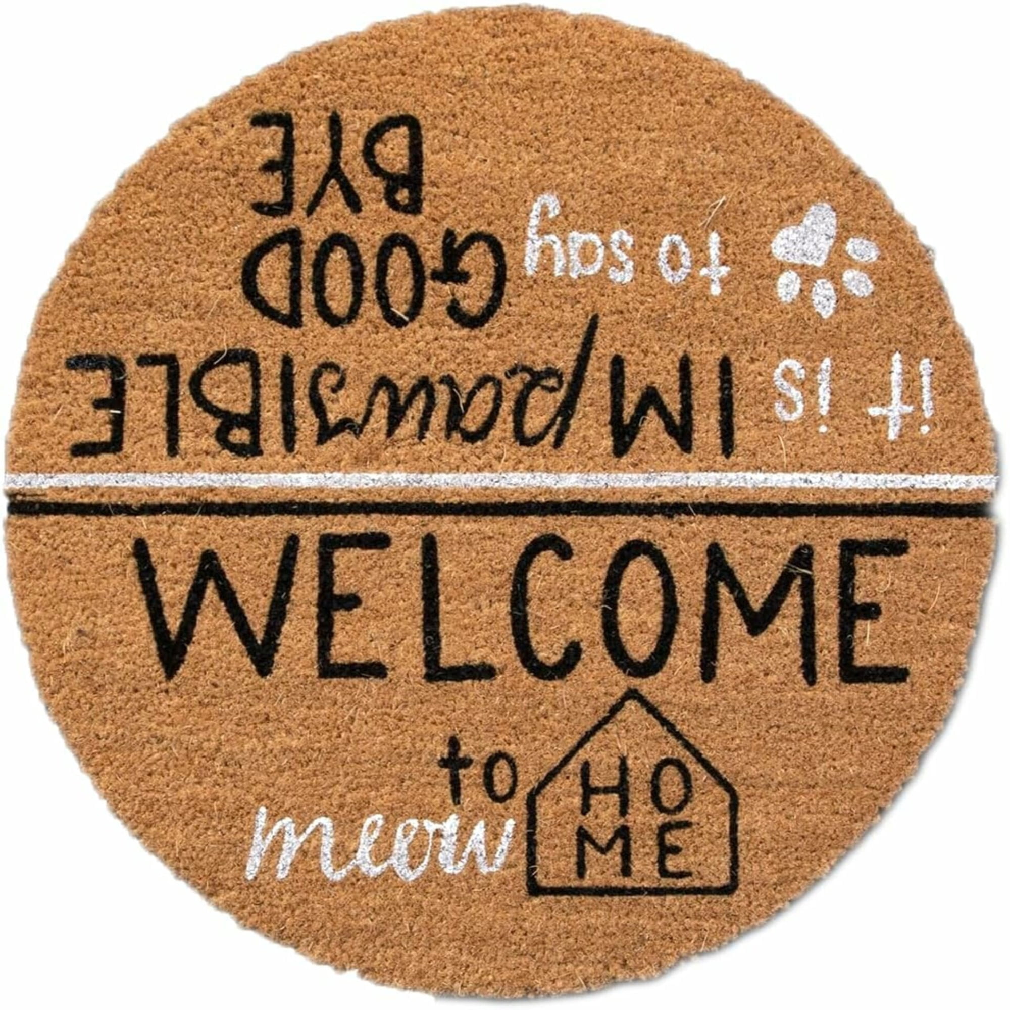 4 Cats & Dogs: Convertible 27 x 43.5" Entrance Mat, Hello & Goodbye (Includes Round Core & Frame)