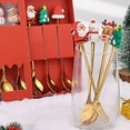 thumbnail image 3 of Juego de cubiertos navideños Gardenne, cucharas y tenedores navideños, vajilla navideña, cabezal de acero inoxidable de superficie lisa, cubiertos decorativos navideños (20 piezas), 3 of 7