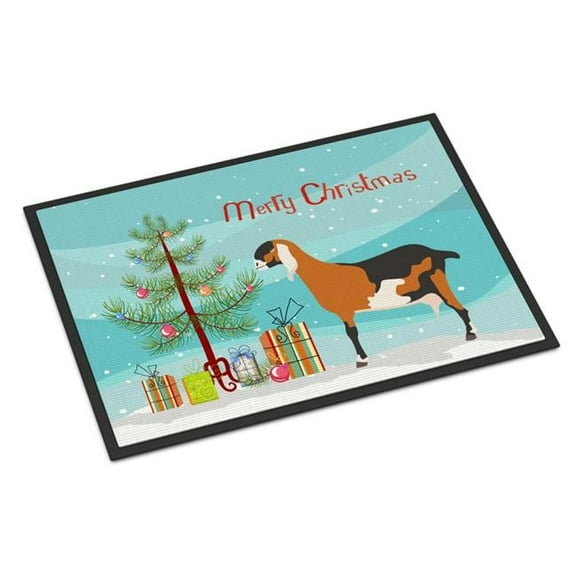 Carolines Treasures BB9250MAT Anglo-nubian Nubian Goat Christmas Indoor or Outdoor Mat - 18 x 27 in.