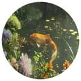 thumbnail image 3 of Lucky Koi Fish Lotus Leaf Washable Round Rug -Circle Area Rugs for Nursery Bedroom, Vintage Non Slip Non Shedding Low Pile Carpet for Living Room Coffee Table Entryway, 3 of 6