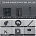 thumbnail image 2 of Shower Faucet Set Matte Shower System Shower Faucet with Rain Shower Head and Handheld Shower Faucets Sets Complete Shower Combo Set Roughin Valve and Trim Kit Included, 2 of 9