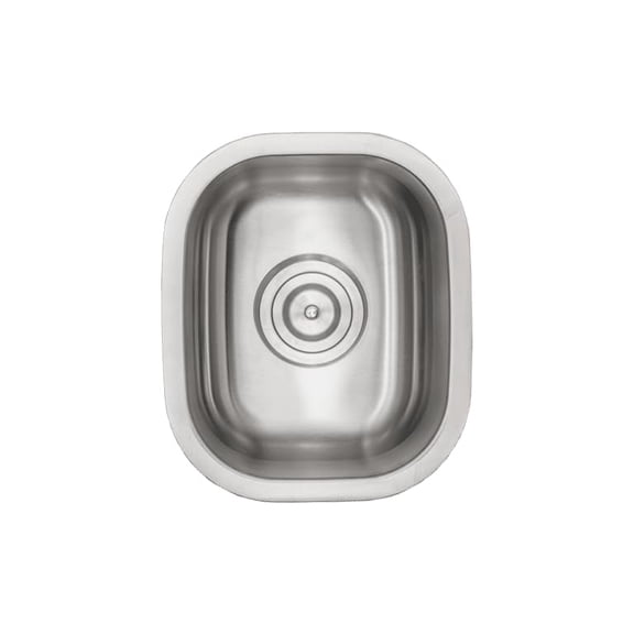 Strictly Sinks 15 Inch Undermount Stainless Steel Kitchen Sink - 18 Gauge Single Bowl Bar Sink Only