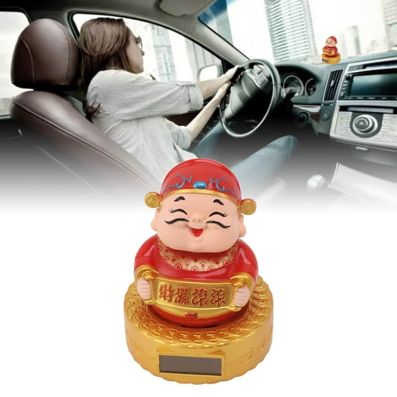 Shaking Head Godof WealthCai Shen Statue Solar Small Caishen Statue Cai Shen Statue Smart Functionality