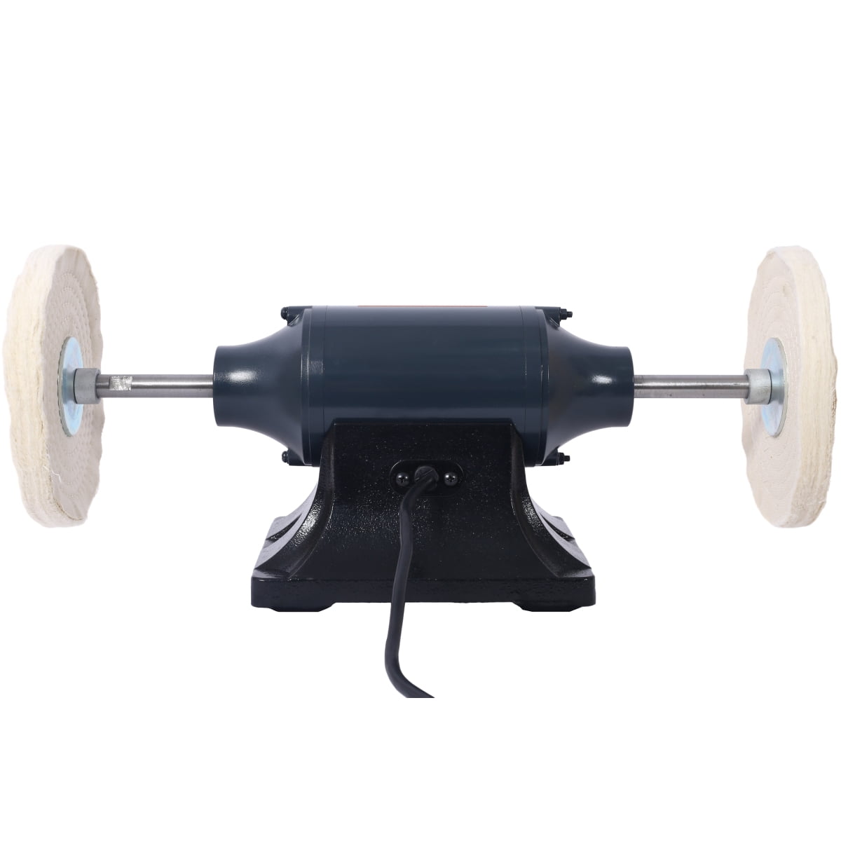 LuckyNote Extra Long 8‑Inch Electric Polisher, 550W 4‑Pole Motor 1750RPM, Benchtop Buffer with 4 Wheels