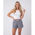 thumbnail image 3 of Real Essentials 3 Pack: Women's Woven Lounge Boxer Shorts Casual Sleep Comfy Elastic Waist Loose Fit PJ Bottoms with Pockets, 3 of 7