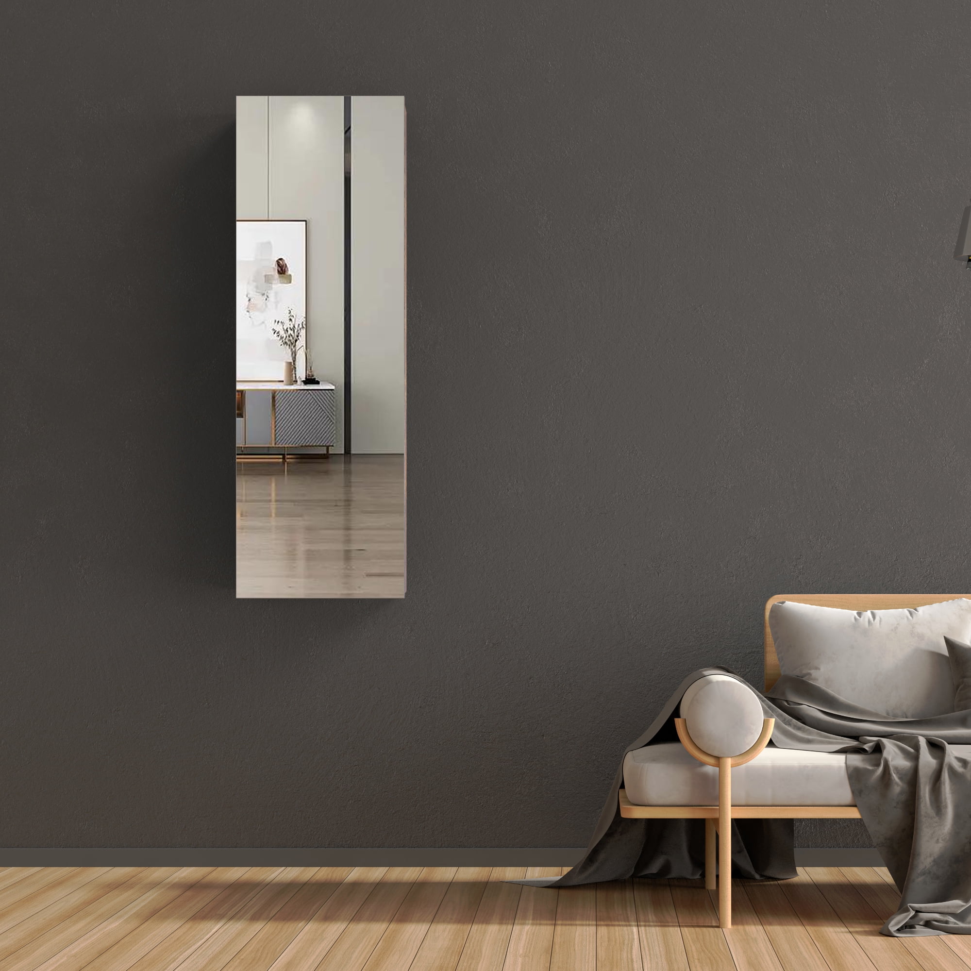 Kepooman Wall Mount and Door Mirror Jewelry Cabinets, Hanging Jewelry Storage Cabinet, Brown Kepooman Wall Mount and Door Mirror Jewelry Cabinets, Hanging Jewelry Storage Cabinet, Brown