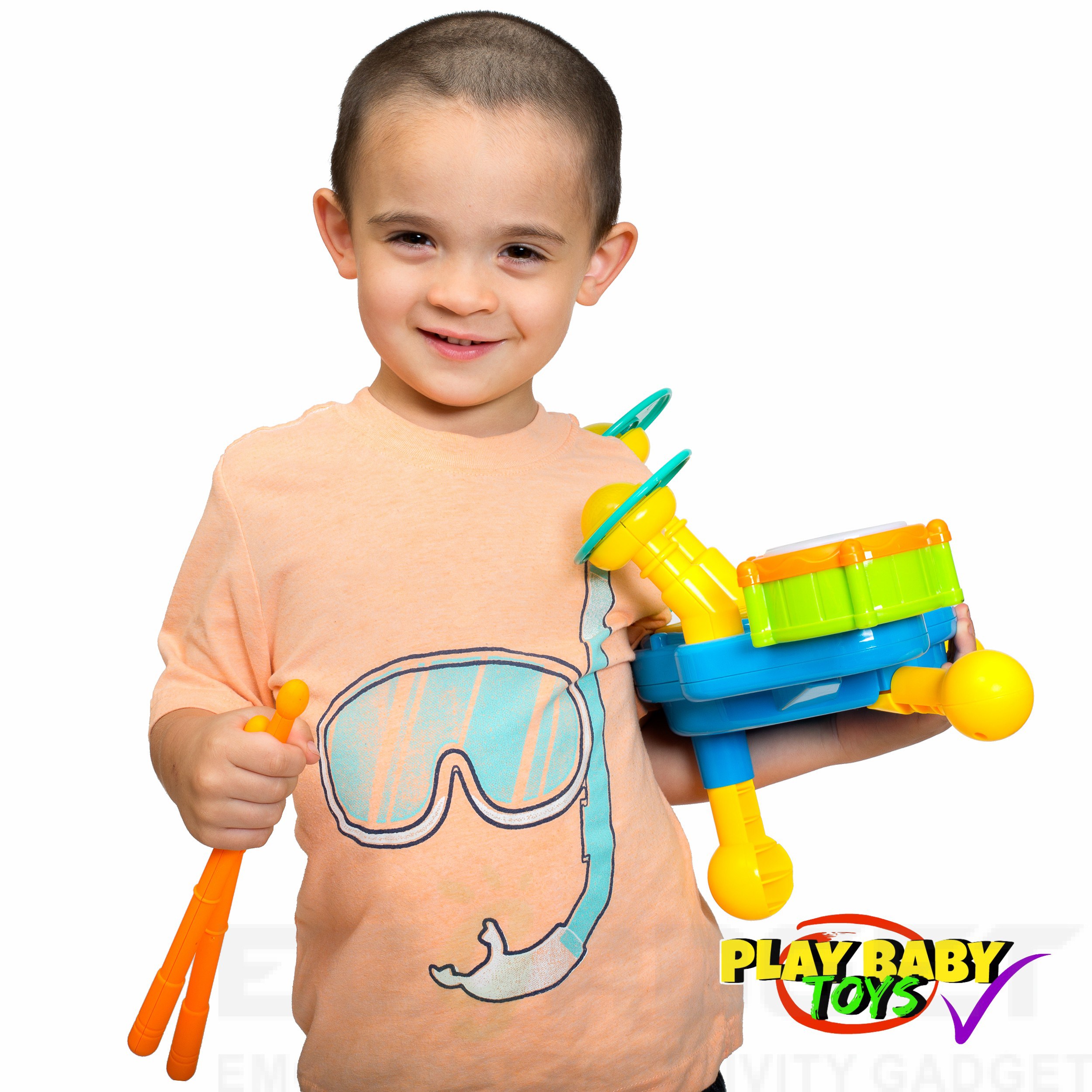 Play Baby Toys Big Beats Pre-School Jazz Drum Set With Preloaded Songs And Music With Educational Activities Like Counting And Developing A Sense Of Music Beat