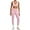 Pink, variant on PISONIC Women Workout Set Two Pieces Adjustable Straps Color Block Sports Bra High Waist Leggings Gym Work Outfits with Pockets