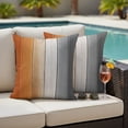 thumbnail image 2 of Outdoor Pillow Covers 26x26 Set of 2, Burnt Orange Gray Ombre Waterproof Patio Throw Pillow Covers for Couch Sofa Chair, Vintage Farmhouse Wooden Decorative Pillowcases for Throw Pillows, 2 of 9