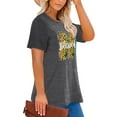 thumbnail image 3 of Anbech Sunflower Plus Size T-Shirts for Women Graphic Leopard Blessed Sunflower Print Oversize Short Sleeves T-Shirt with Round Neck, 3 of 4