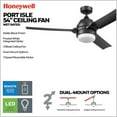 thumbnail image 4 of Open Box Honeywell Port Isle Modern Outdoor Ceiling Fan, Light & Remote Control, 4 of 10