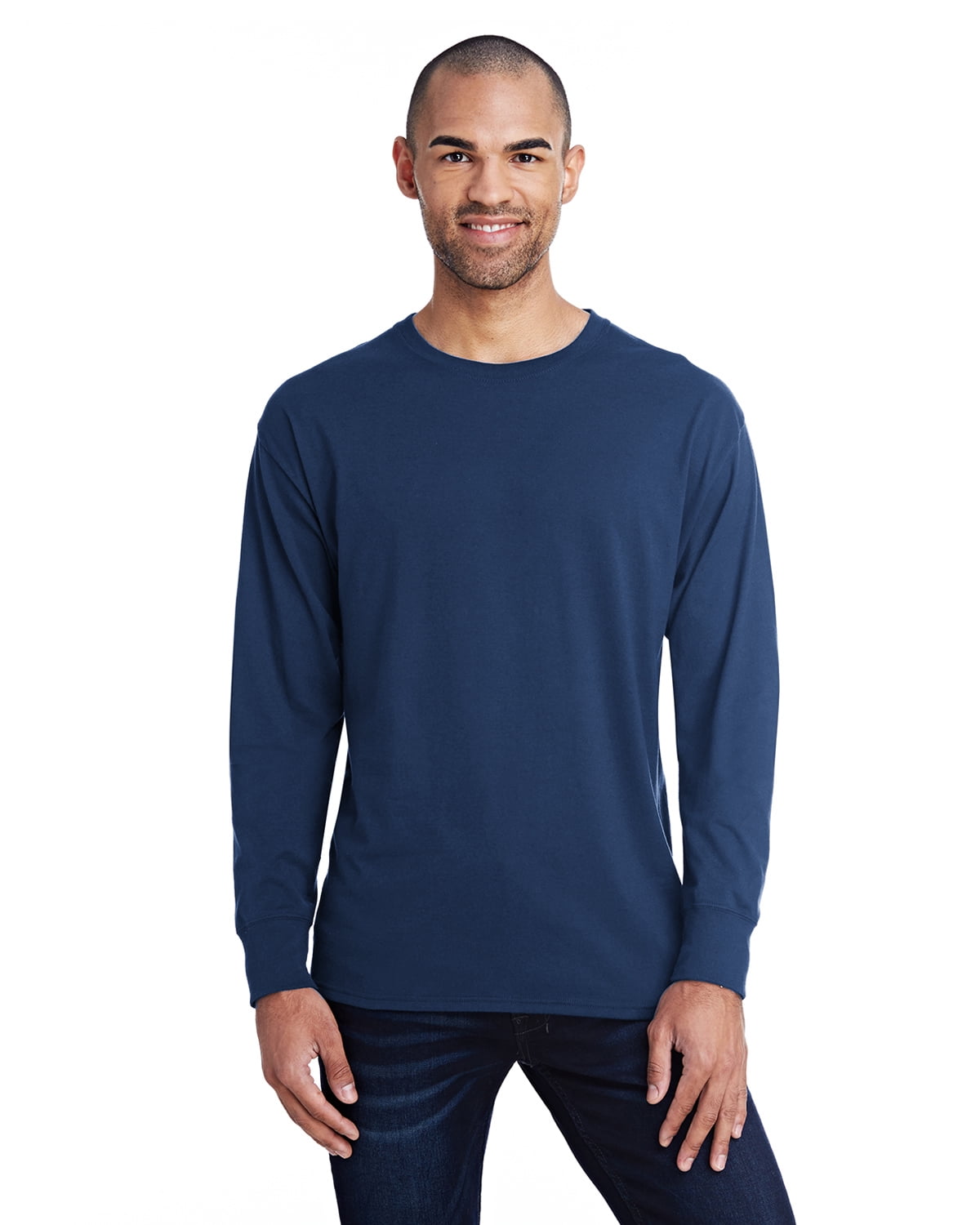 Forfalske Tilsætningsstof Demokrati Hanes Men's 4.5 oz., 60/40 Ringspun Cotton/Polyester X-Temp Long-Sleeve T- Shirt - 42L0 - Walmart.com