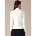 thumbnail image 4 of DARING DIVA Women's Basic Long Sleeve Solid Color Thermal Shirts S White, 4 of 6