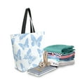 thumbnail image 2 of FORMRS Womens Canvas Tote Bag with Zipper Inner Pocket Shoulder Handbag, Blue Butterfly, 2 of 7