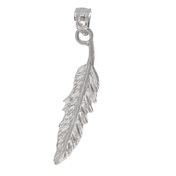 925 Sterling Silver Necklace w/ Feather Pendant