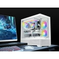 thumbnail image 3 of SAMA V40 White ATX Mid Tower PC Case, 6 Pre-Installed 120mm ARGB PWM Fans, Dual Tempered Glass Panels, Vertical Airflow Design, Gaming Computer Case for ATX/Micro-ATX/ITX Motherboard, 3 of 7