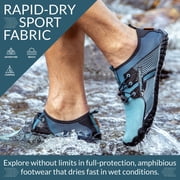 FITKICKS HydroSport Land-to-Water Footwear Barefoot Shoes, Teal (Unisex)