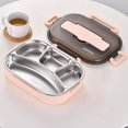 thumbnail image 4 of Tuvgenk Stainless Steel 4-Compartment Lunch Box,Thermal Meal Prep Containers with Insulated Bag,Leakproof Bento Box for Hot Meals,Pink, 4 of 5