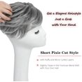thumbnail image 3 of Yanonmyfd Short Hair Topper for Women Boost Volume,Clip in Textured Wavy Topper Hairpiece Synthetic Fibers with Breathable Rose Base 6.5x6.5 Inch T4-88# Salt-and-Pepper Gray Wiglet Hairpice for Mom, 3 of 14