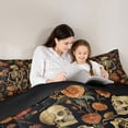 thumbnail image 5 of Feelyou Boho Skeleton Skull Bedding Comforter Set, Rustic Orange Groovy Flower Twin Comforter Sets, Hippie Gothic Romantic Reversible Bedding Set, Lightweight Room Decor, 2 Pieces, 5 of 8