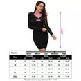 thumbnail image 5 of Women's Long Sleeve Sweater cold shoulder V Neck Cross chest design pullover Sweater Mini Dress, 5 of 5