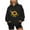 Black110, variant on Womens Pullover Hoodies Sunflower Print With Pocket Drawstring Crewneck Women Sweatshirt