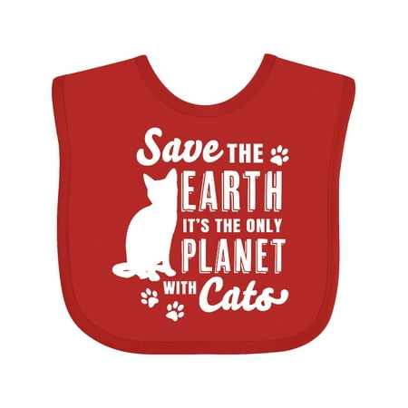 

Inktastic Save the Earth It s the Only Planet with Cats with Pawprints Gift Baby Boy or Baby Girl Bib
