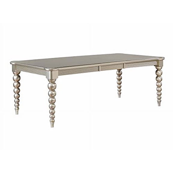 Kings Brand Furniture - Hamlin 84" Wood Rectangular Extendable Dining Room Table, Champagne