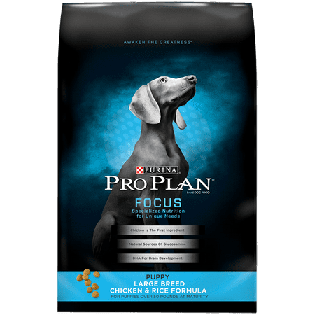 Purina Pro Plan FOCUS Large Breed Chicken & Rice Formula Dry Puppy Food - 34 lb. (Best Type Of Dog Food For Puppies)