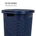thumbnail image 4 of Mind Reader 60L Slim Laundry Hamper, Lid, Wicker Design, 17.65"L x 13.75"W x 24.15"H, Navy, 4 of 13