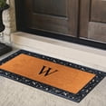 thumbnail image 2 of A1 Home Collections Rubber and Coir Paisley Border Heavy Duty Non-Slip Durable Double Door Monogrammed W Doormat 30"X60", Black, 2 of 5