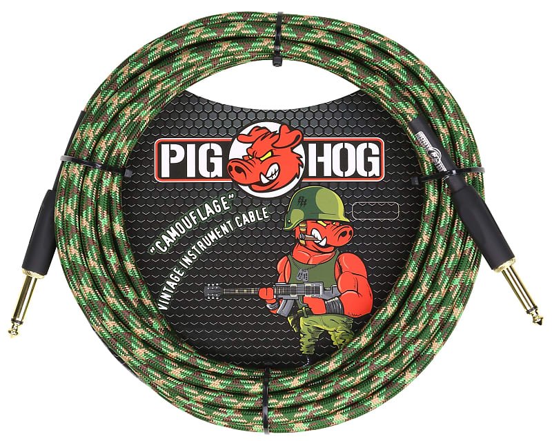 Pig Hog 20FT Straight Camo Instrument Cable