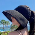 thumbnail image 3 of CoCopeaunts Straw Hat for Women Women Wide Brim Sun Visor Hat Summer Hat UV Protection Cute Beach Hat with Bow Knot, 3 of 5
