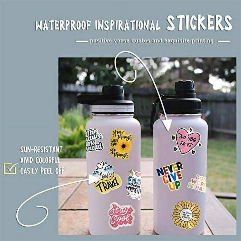 100PCS Inspirational Stickers for Water Bottles, Positive Vinyl Quote  Stickers for Planner, Laptop, Journal, Funny Motivational Stickers for  Adults