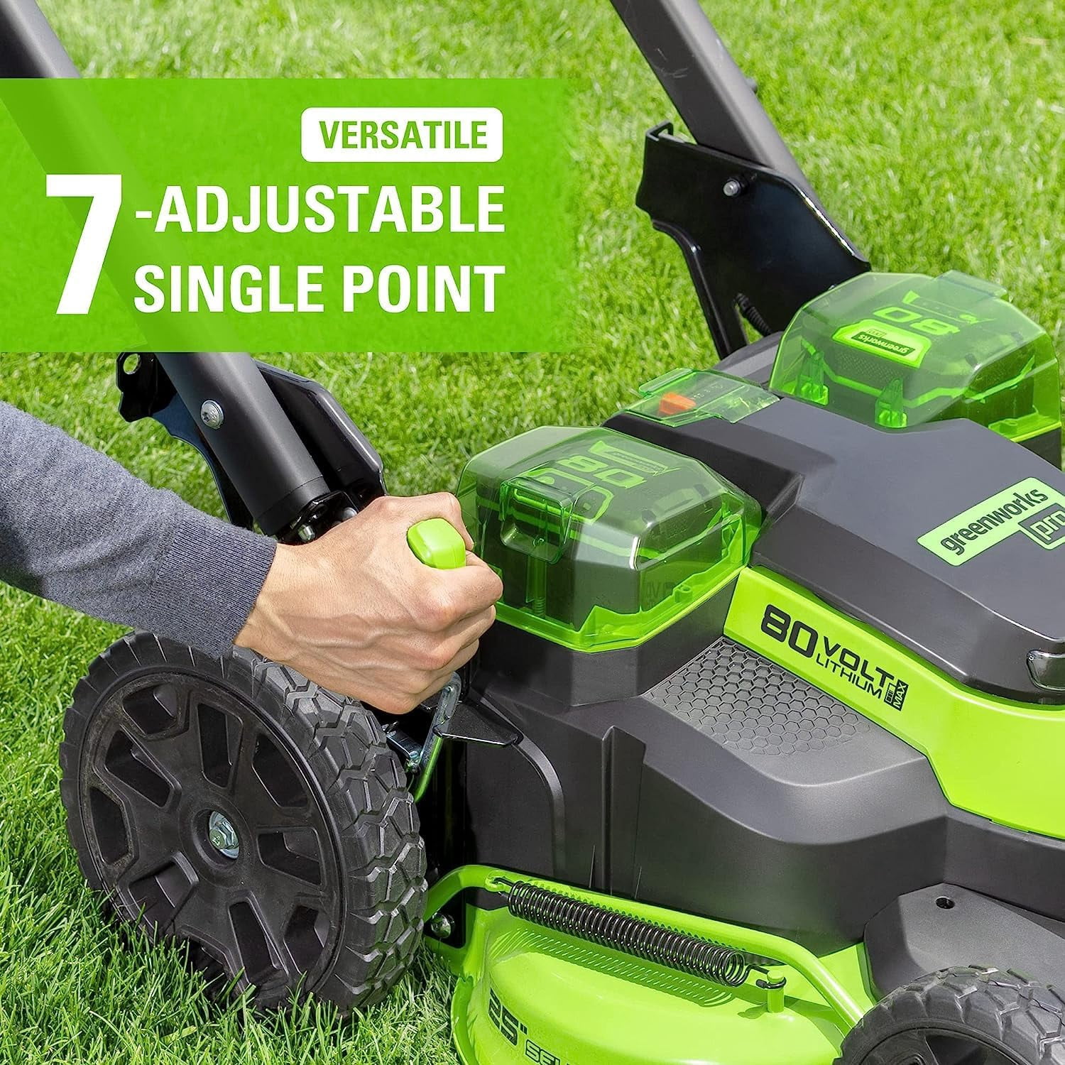 Greenworks 80V 25" Cordless Battery Brushless Self-Propelled Rear Wheel Drive 3-in-1 Lawn Mower,16" String Trimmer Combo Kit w/ (1) 4.0Ah Battery and (1)Rapid Charger