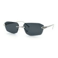 thumbnail image 5 of Luxury Gangster Rimless Jaguar Head Hinge Showy Sunglasses Silver - Black, 5 of 8