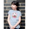 thumbnail image 2 of A Panda With Flowers T-Shirt Juniors -Image by Shutterstock,  Large, 2 of 4