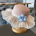 thumbnail image 4 of Tigivemen Wide Brim Flower Sun Hat for Toddler Baby Girls with Purse Tea Party Straw Buacket Hats and Crossbody Shoulder Bag Pink Size One Size, 4 of 4